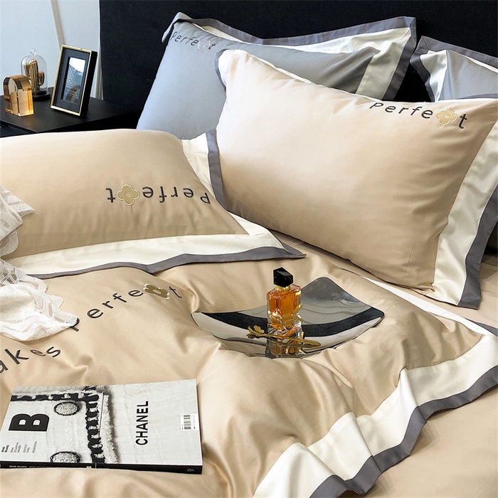 91家纺网 家纺一手货源 找家纺 馨蕊家居 2025秋冬新品100s高奢典藏简约全棉四件套系列-莫斯科 莫斯科-香槟