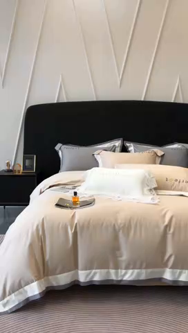 91家纺网 家纺一手货源 找家纺 馨蕊家居 2025秋冬新品100s高奢典藏简约全棉四件套系列-莫斯科 莫斯科-香槟