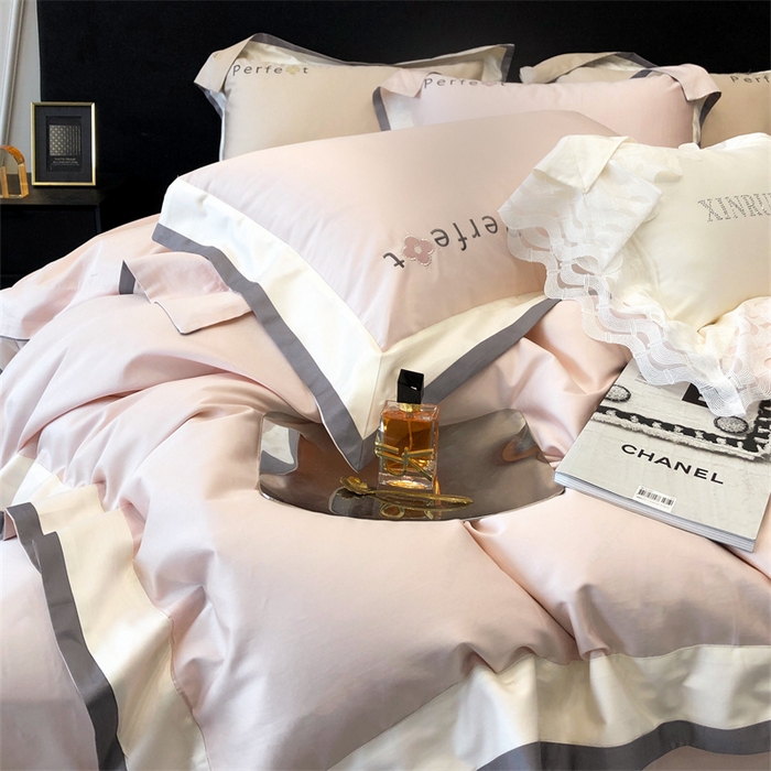 91家纺网 家纺一手货源 找家纺 馨蕊家居 2025秋冬新品100s高奢典藏简约全棉四件套系列-莫斯科 莫斯科-初夏粉