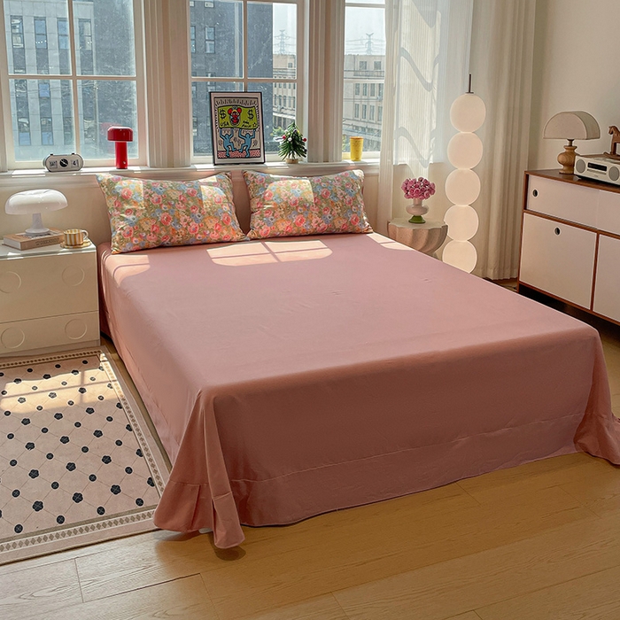 91家纺网 家纺一手货源 找家纺 忆生活 2025新款秋冬复古风全棉加厚磨毛四件套 花汐