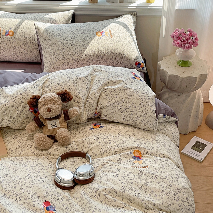 91家纺网 家纺一手货源 找家纺 忆生活 2025新款秋冬复古风全棉加厚磨毛四件套 童年