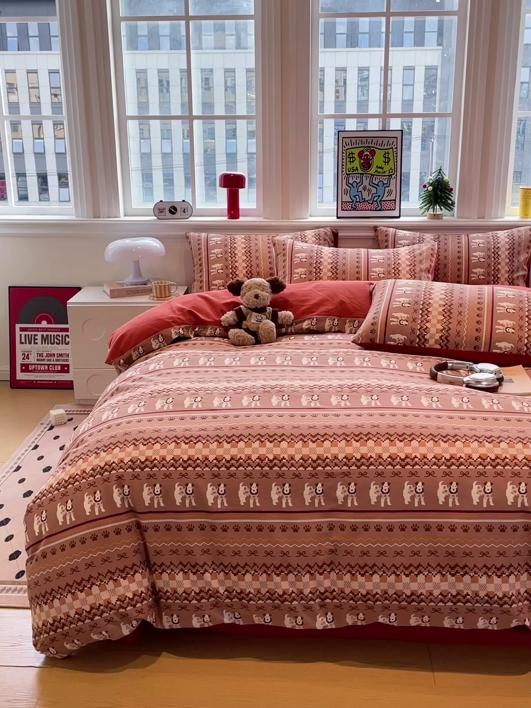 91家纺网 家纺一手货源 找家纺 忆生活 2025新款秋冬复古风全棉加厚磨毛四件套 骑士