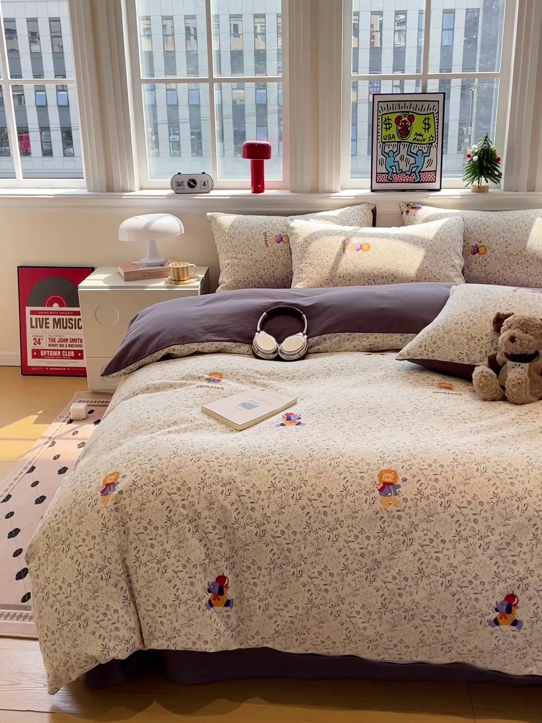 91家纺网 家纺一手货源 找家纺 忆生活 2025新款秋冬复古风全棉加厚磨毛四件套 童年