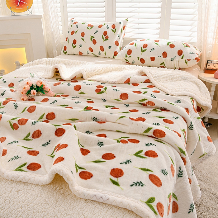 91家纺网 家纺一手货源 找家纺 （总）圣靓 2025新款牛奶绒羊羔绒双层毛毯