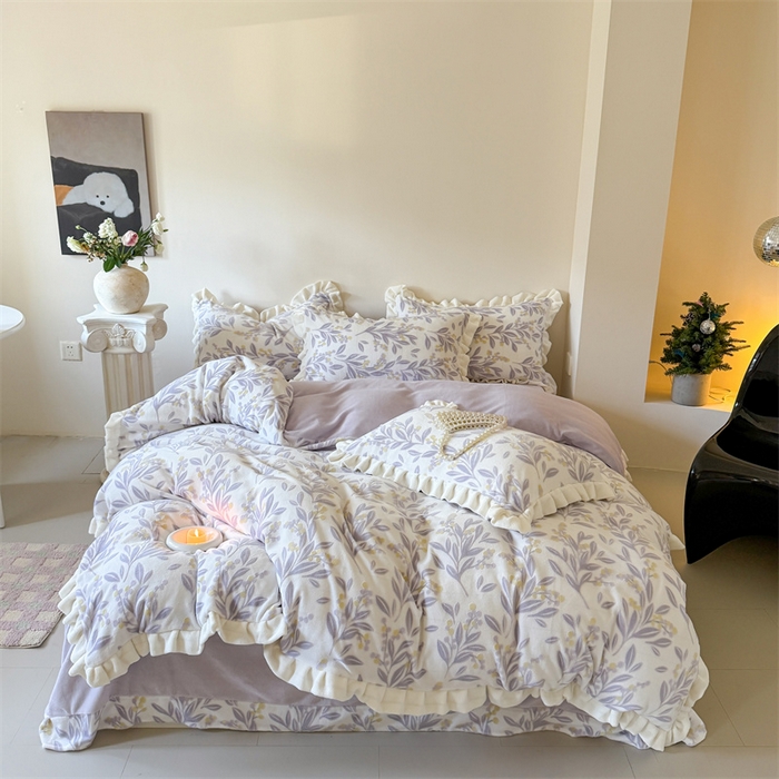 91家纺网 家纺一手货源 找家纺 （总）潘朵拉家纺 2025立体着色雕花系列牛奶绒四件套