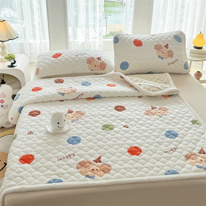 91家纺网 家纺一手货源 找家纺 （总）优选 2025热款外贸跨境电商热销款冬季加厚牛奶绒印花床垫床垫学生单人宿舍上下铺