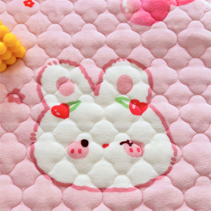 91家纺网 家纺一手货源 找家纺 优选 2025热款外贸跨境电商热销款冬季加厚牛奶绒印花床垫床垫学生单人宿舍上下铺 樱桃小兔