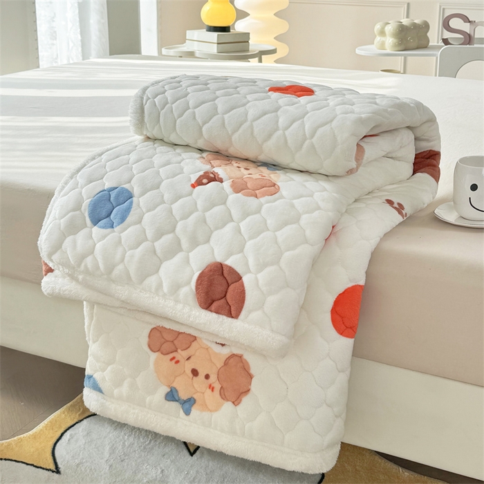 91家纺网 家纺一手货源 找家纺 优选 2025热款外贸跨境电商热销款冬季加厚牛奶绒印花床垫床垫学生单人宿舍上下铺 不点狗