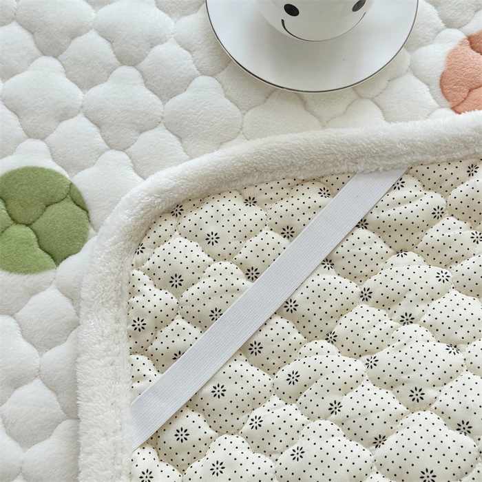 91家纺网 家纺一手货源 找家纺 优选 2025热款外贸跨境电商热销款冬季加厚牛奶绒印花床垫床垫学生单人宿舍上下铺 不点狗