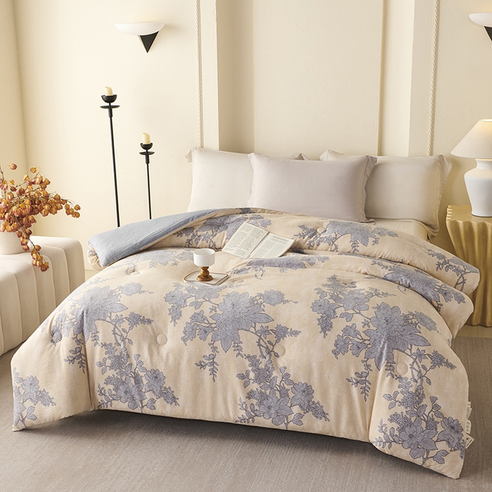 91家纺网 家纺一手货源 找家纺 （总）富阿娜家纺 2025新款高端提花水洗亚麻原棉被子