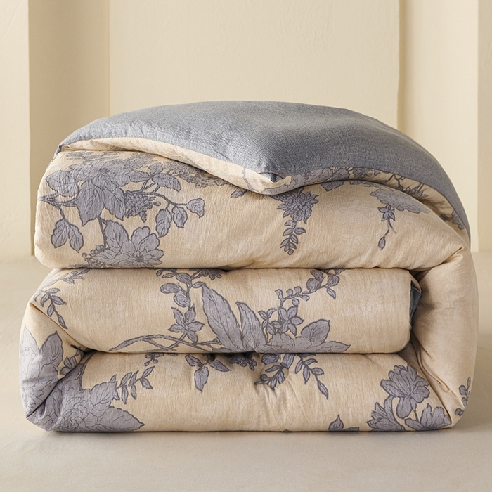 91家纺网 家纺一手货源 找家纺 （总）富阿娜家纺 2025新款高端提花水洗亚麻原棉被子