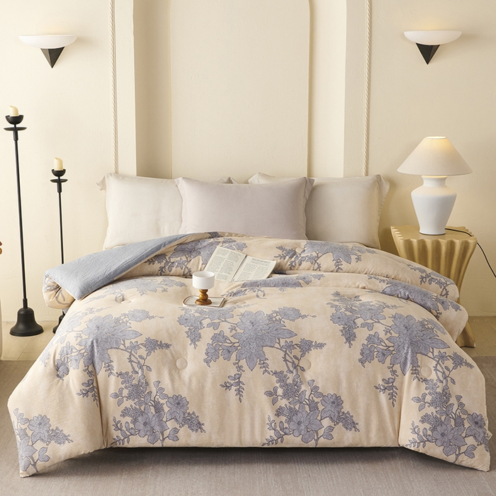 91家纺网 家纺一手货源 找家纺 （总）富阿娜家纺 2025新款高端提花水洗亚麻原棉被子