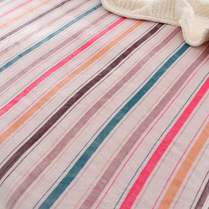 91家纺网 家纺一手货源 找家纺 圣靓 2025新款牛奶绒羊羔绒双层毛毯 邂逅彩虹