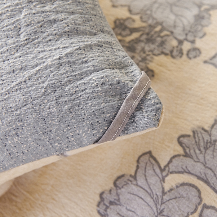 91家纺网 家纺一手货源 找家纺 富阿娜家纺 2025新款高端提花水洗亚麻原棉被子 蓝色妖姬