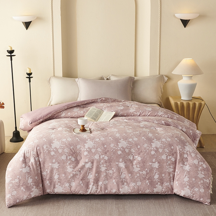 富阿娜家纺 2025新款高端提花水洗亚麻原棉被子 花满天