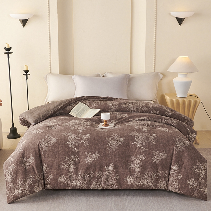 富阿娜家纺 2025新款高端提花水洗亚麻原棉被子 秋意浓浓