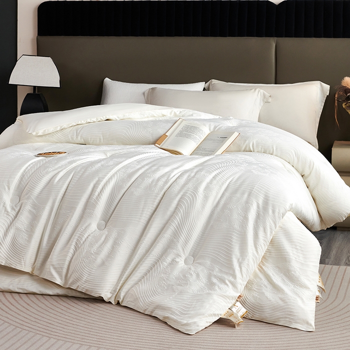 91家纺网 家纺一手货源 找家纺 富阿娜家纺 2025新款新疆棉花被子被芯 提花白