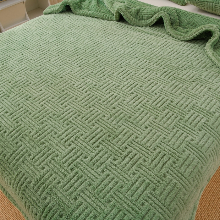 91家纺网 家纺一手货源 找家纺 圣靓 2025新款高克重塔芙绒毯子毛毯 恬梦抹茶