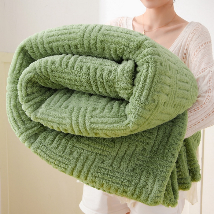 圣靓 2025新款高克重塔芙绒毯子毛毯 恬梦抹茶