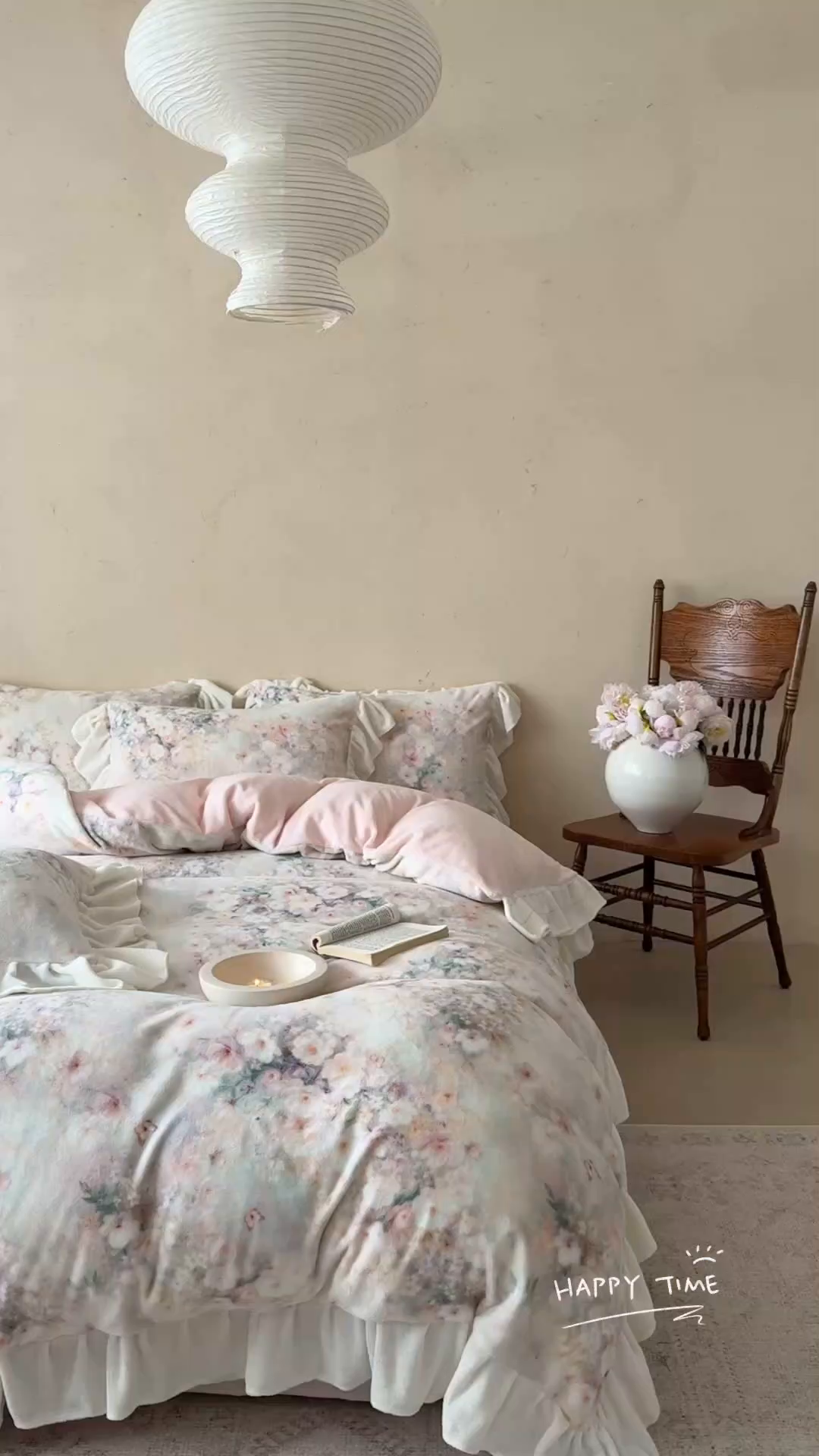 91家纺网 家纺一手货源 找家纺 潘朵拉家纺 2025全消光牛奶绒数码印花款四件套 粉雾绮梦