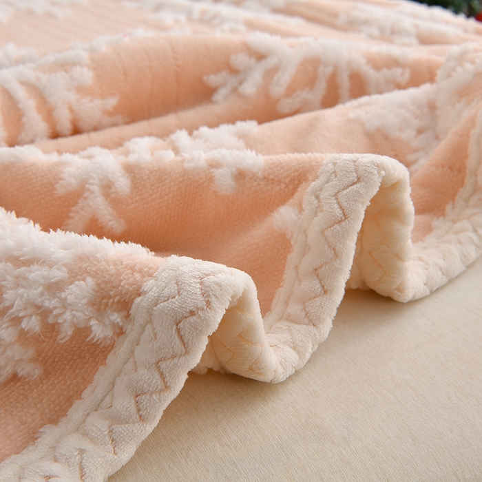 91家纺网 家纺一手货源 找家纺 圣靓 2025新款雪花羊羔绒双层毯子毛毯 雪花