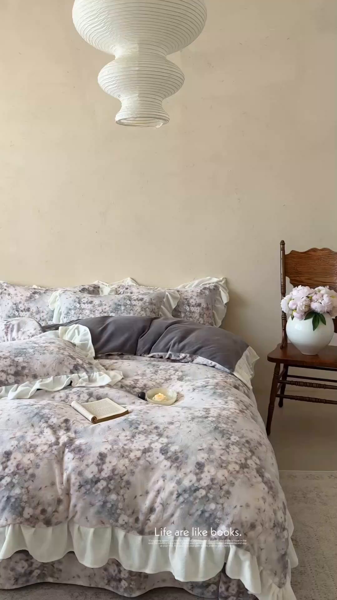 91家纺网 家纺一手货源 找家纺 潘朵拉家纺 2025全消光牛奶绒数码印花款四件套 暮影