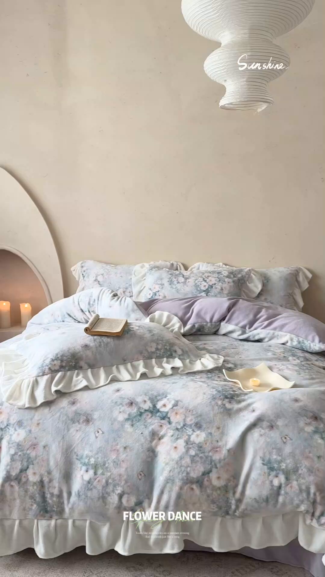 91家纺网 家纺一手货源 找家纺 潘朵拉家纺 2025全消光牛奶绒数码印花款四件套 紫韵幽梦