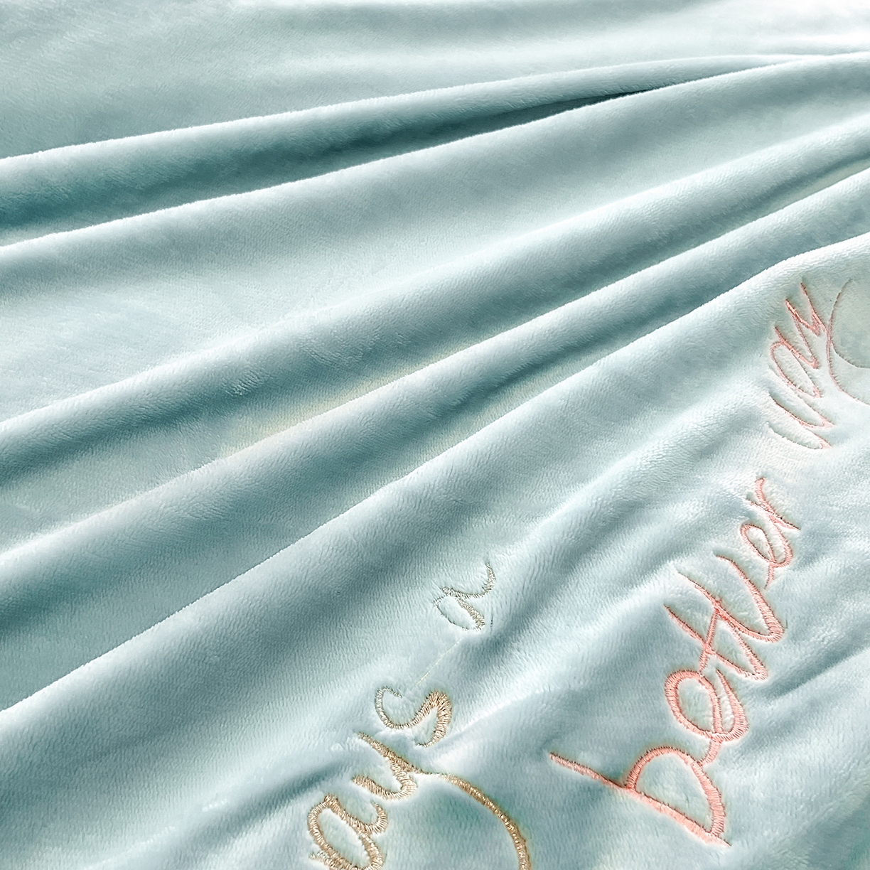 91家纺网 家纺一手货源 找家纺 孟鑫家纺 2025新款230克高克重宽边一字绣牛奶绒贴布绣花四件套床盖款-绣语清风 绣语清风-湖绿