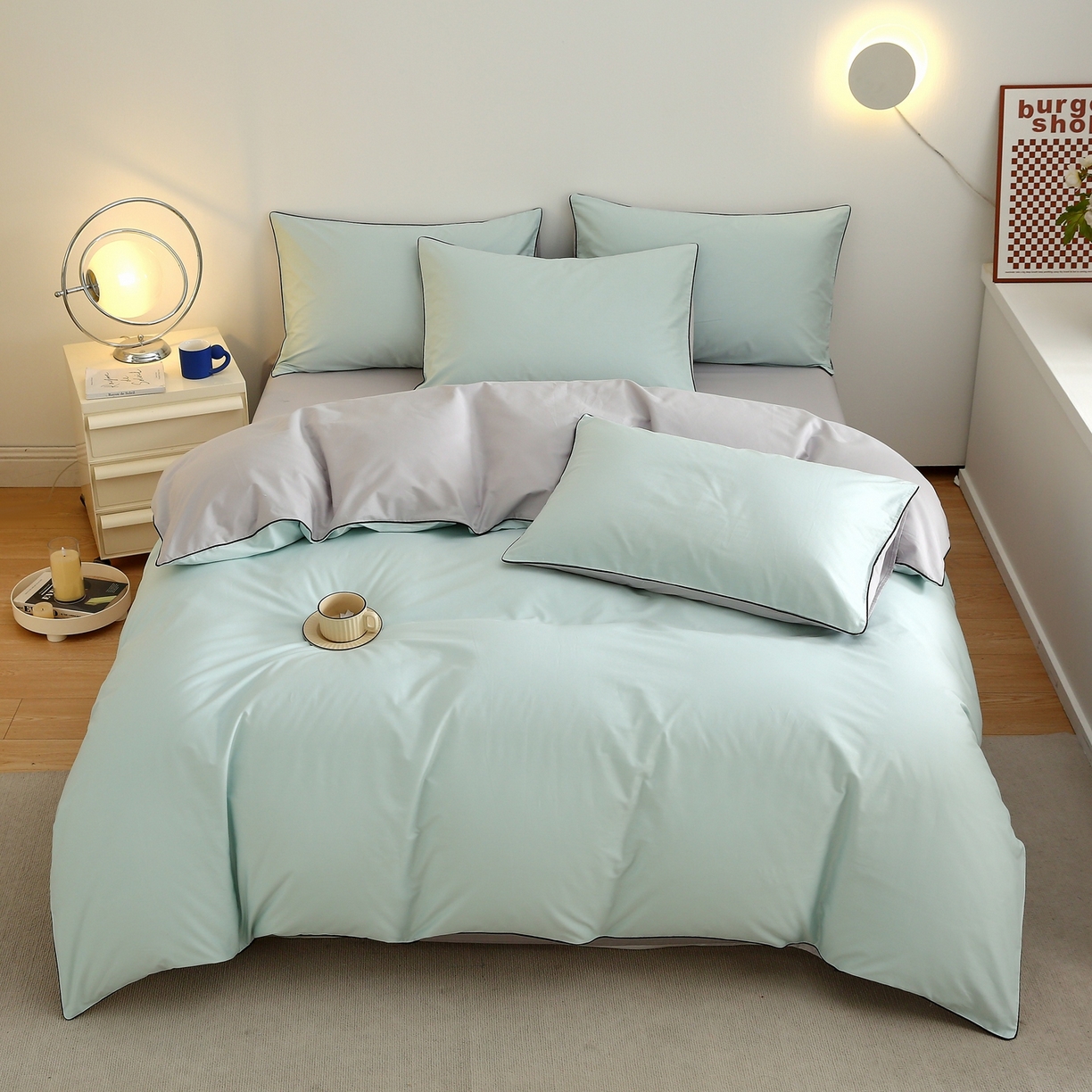 91家纺网 家纺一手货源 找家纺 （总）悦然毛巾被 2025新款全棉纯棉素色双拼四件套