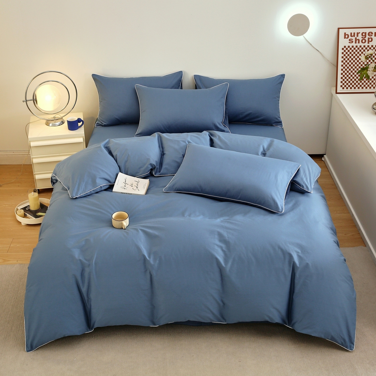 91家纺网 家纺一手货源 找家纺 （总）悦然毛巾被 2025新款全棉纯棉素色双拼四件套