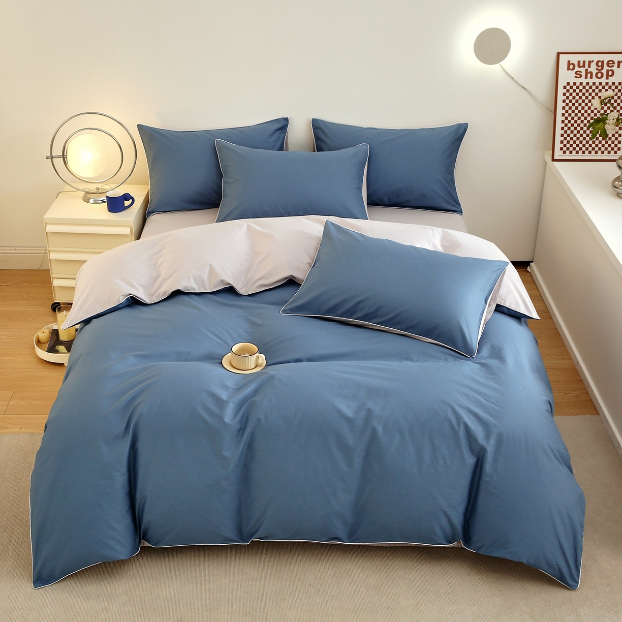 91家纺网 家纺一手货源 找家纺 （总）悦然毛巾被 2025新款全棉纯棉素色双拼四件套