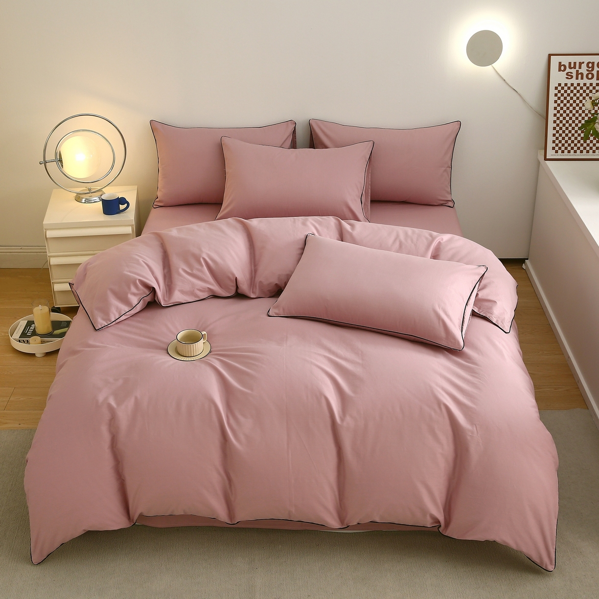 91家纺网 家纺一手货源 找家纺 （总）悦然毛巾被 2025新款全棉纯棉素色双拼四件套