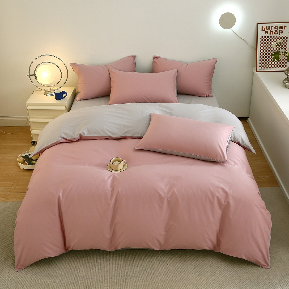 91家纺网 家纺一手货源 找家纺 （总）悦然毛巾被 2025新款全棉纯棉素色双拼四件套