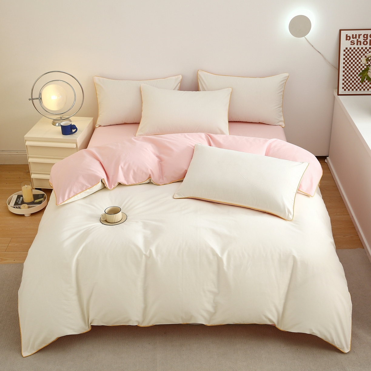 91家纺网 家纺一手货源 找家纺 （总）悦然毛巾被 2025新款全棉纯棉素色双拼四件套