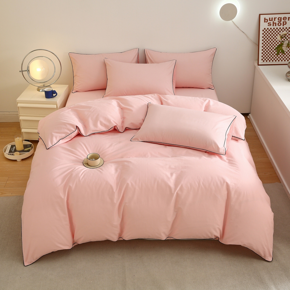 91家纺网 家纺一手货源 找家纺 （总）悦然毛巾被 2025新款全棉纯棉素色双拼四件套