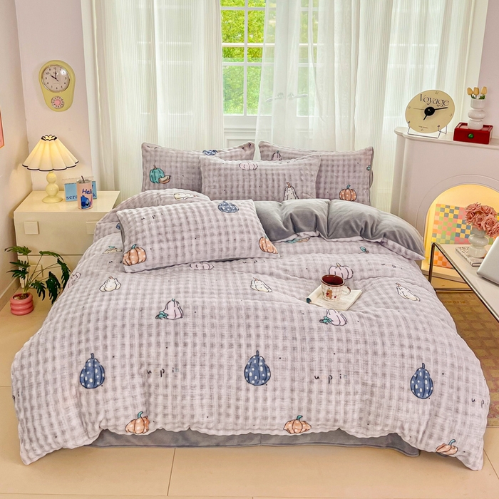 91家纺网 家纺一手货源 找家纺 （总）梦纤绒 2025新款保暖舒适亲肤泡泡绒四件套