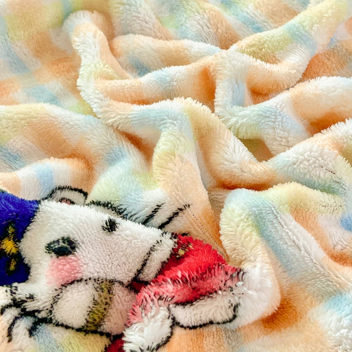 91家纺网 家纺一手货源 找家纺 梦纤绒 2025新款保暖舒适亲肤泡泡绒四件套格子动物园