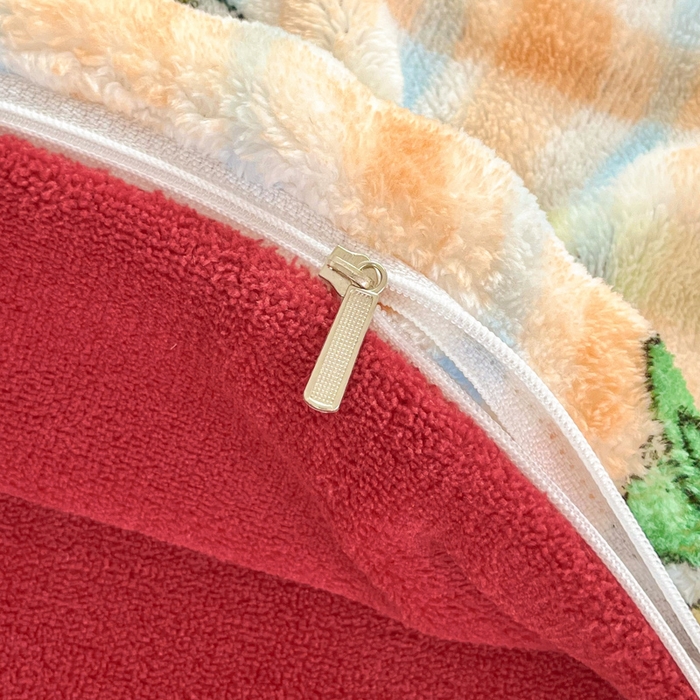 91家纺网 家纺一手货源 找家纺 梦纤绒 2025新款保暖舒适亲肤泡泡绒四件套格子动物园