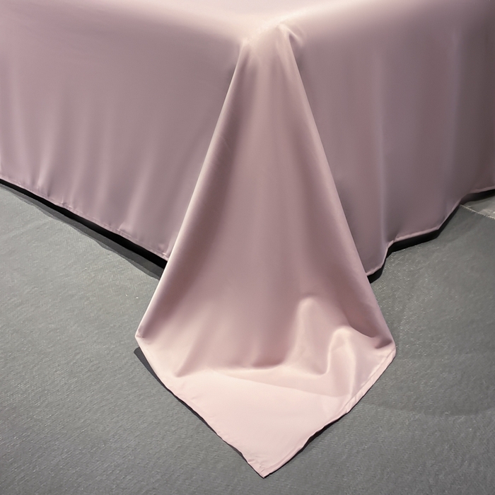 91家纺网 家纺一手货源 找家纺 悦然毛巾被 2025新款全棉纯棉素色双拼四件套 豆沙粉