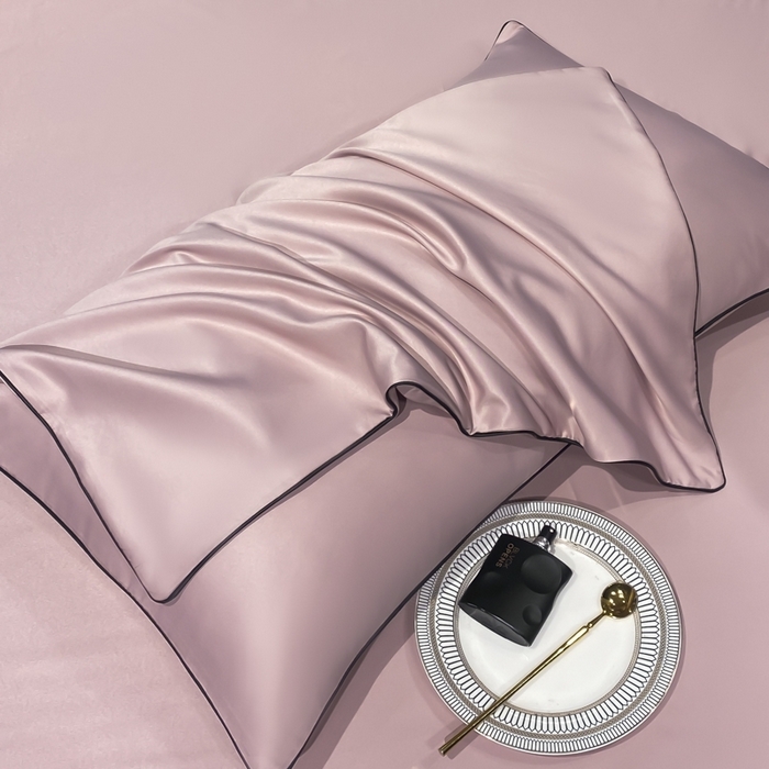 91家纺网 家纺一手货源 找家纺 悦然毛巾被 2025新款全棉纯棉素色双拼四件套 豆沙粉