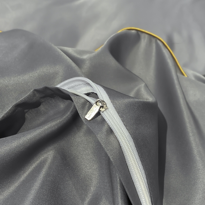 91家纺网 家纺一手货源 找家纺 悦然毛巾被 2025新款全棉纯棉素色双拼四件套 高级灰