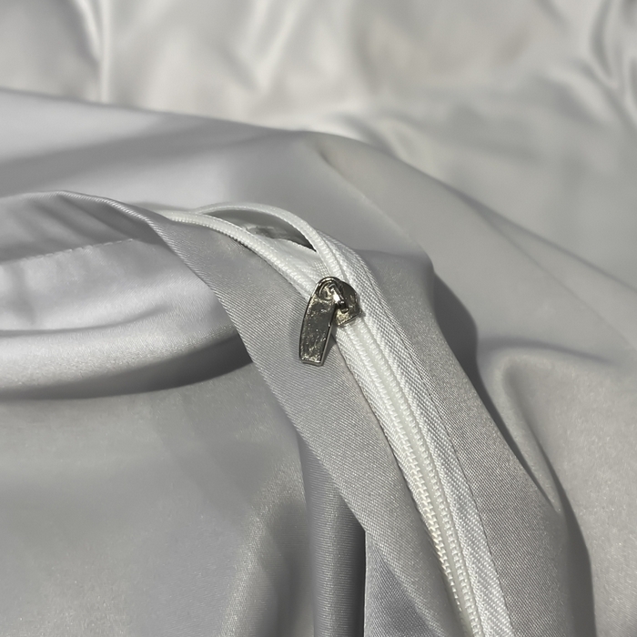 91家纺网 家纺一手货源 找家纺 悦然毛巾被 2025新款全棉纯棉素色双拼四件套 浅灰