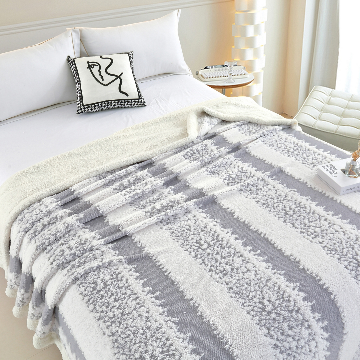 91家纺网 家纺一手货源 找家纺 （总）巴木赫 2025新款渐变色阳离子双层羊羔绒毯子毛毯