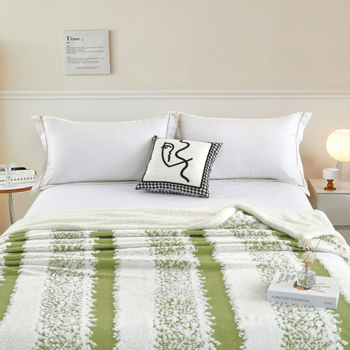 91家纺网 家纺一手货源 找家纺 巴木赫 2025新款渐变色阳离子双层羊羔绒毯子毛毯 渐变茶绿