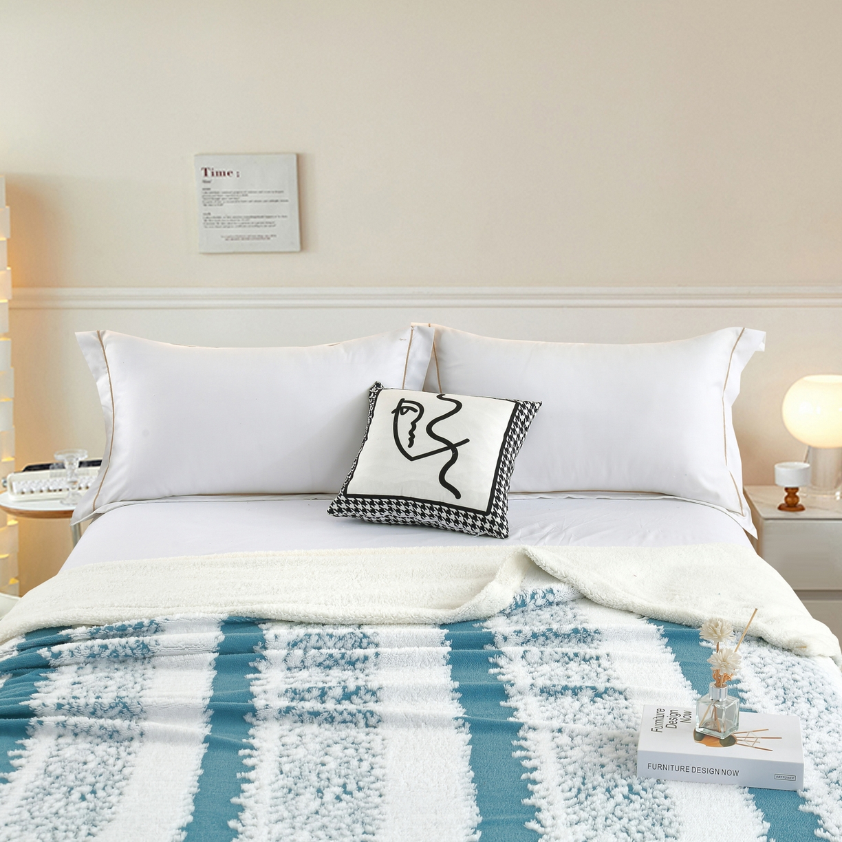 91家纺网 家纺一手货源 找家纺 巴木赫 2025新款渐变色阳离子双层羊羔绒毯子毛毯 渐变孔雀蓝