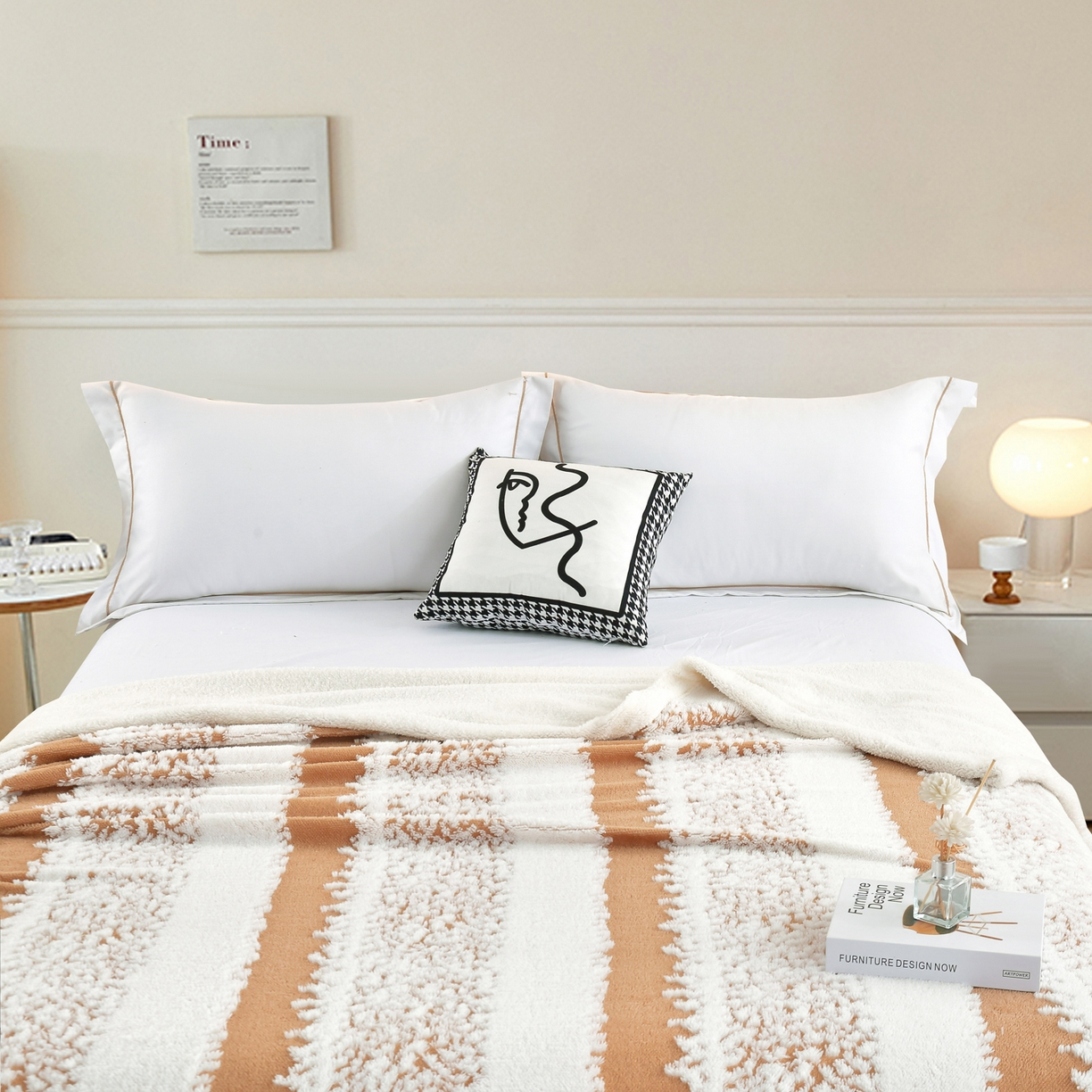 91家纺网 家纺一手货源 找家纺 巴木赫 2025新款渐变色阳离子双层羊羔绒毯子毛毯 渐变驼色