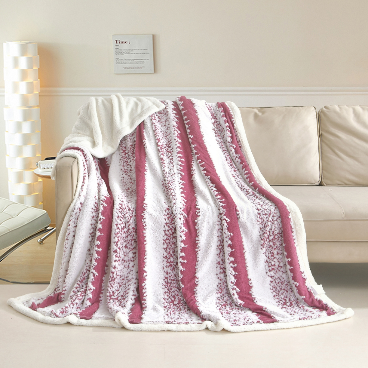 巴木赫 2025新款渐变色阳离子双层羊羔绒毯子毛毯 渐变紫色