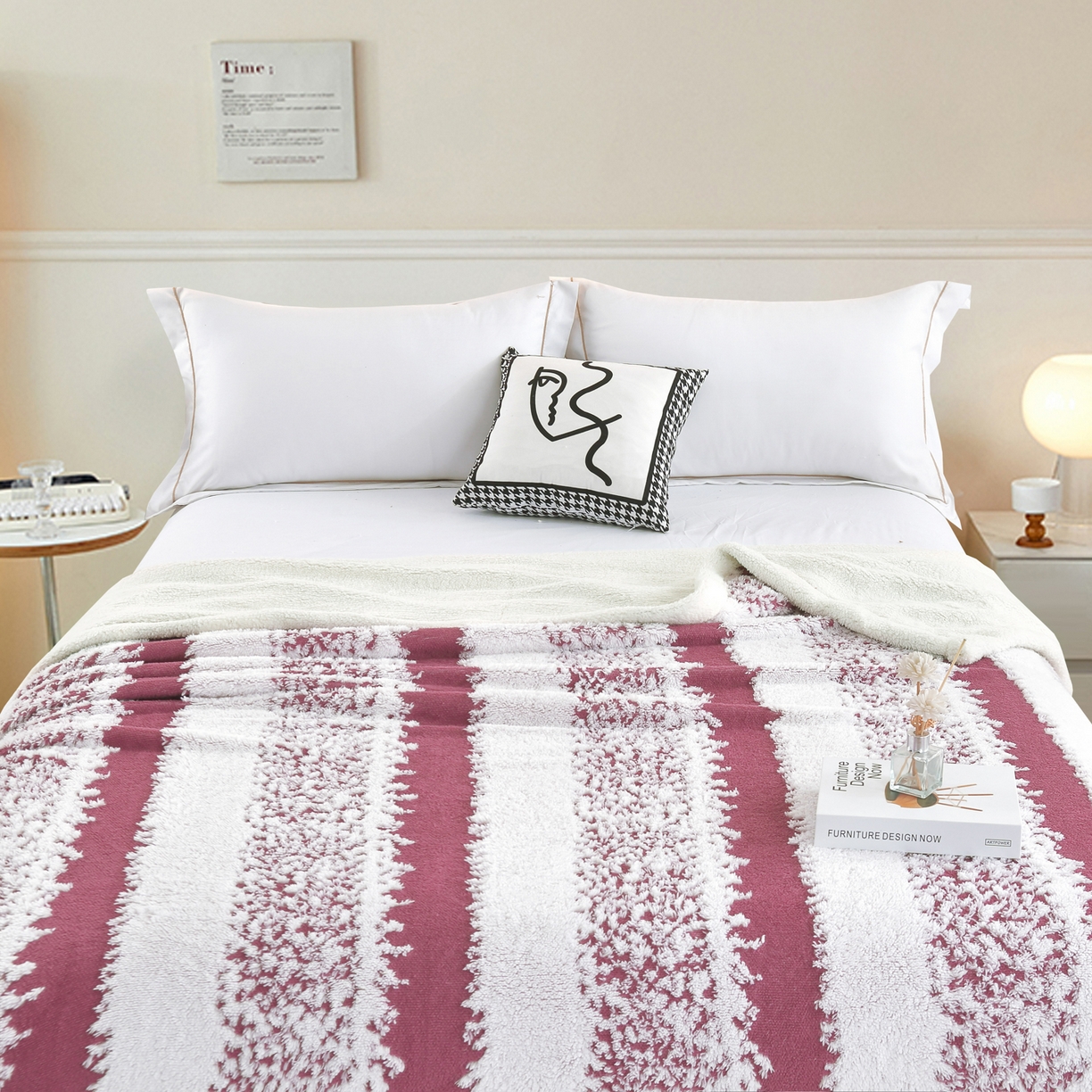 91家纺网 家纺一手货源 找家纺 巴木赫 2025新款渐变色阳离子双层羊羔绒毯子毛毯 渐变紫色