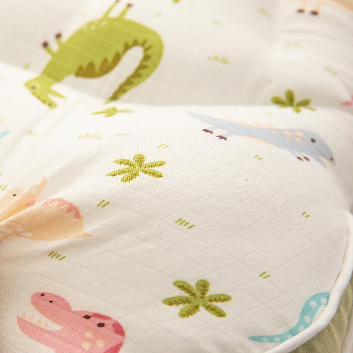 91家纺网 家纺一手货源 找家纺 贵夫人 2025新款卡通纯棉分区护脊枕枕头枕芯 恐龙乐园40*60一对