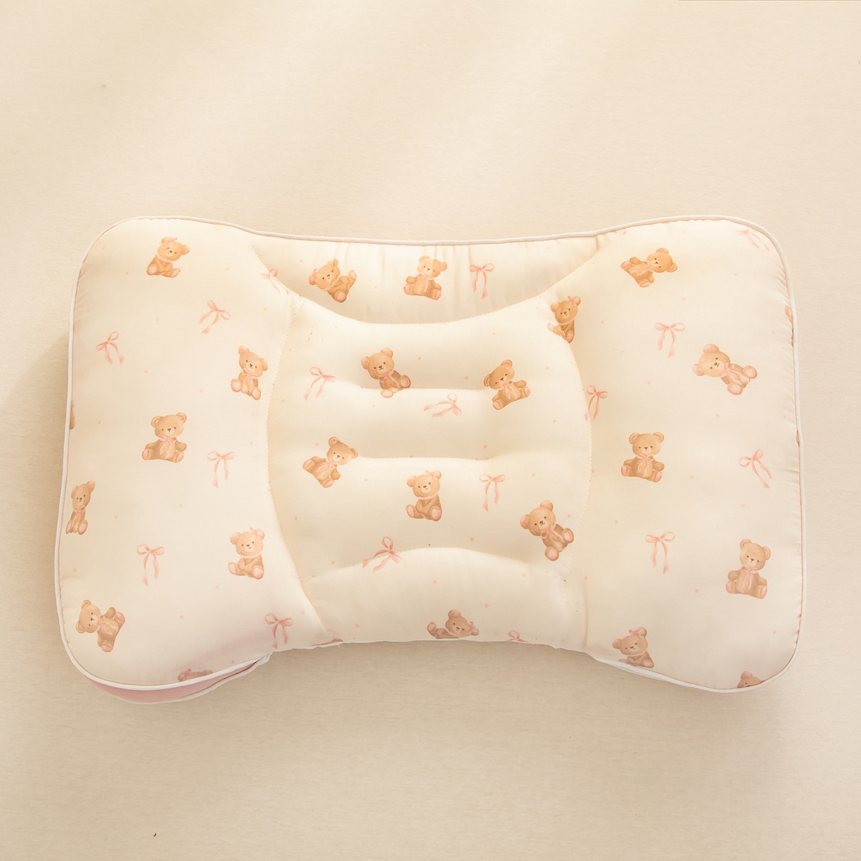 91家纺网 家纺一手货源 找家纺 贵夫人 2025新款卡通纯棉分区护脊枕枕头枕芯 小熊甜心40*60一对